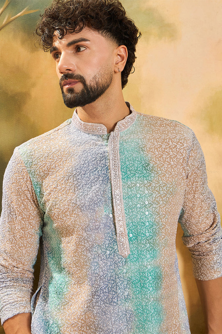Multi Viscose Rayon Solid Embroidered Straight Kurta | SHOBITAM