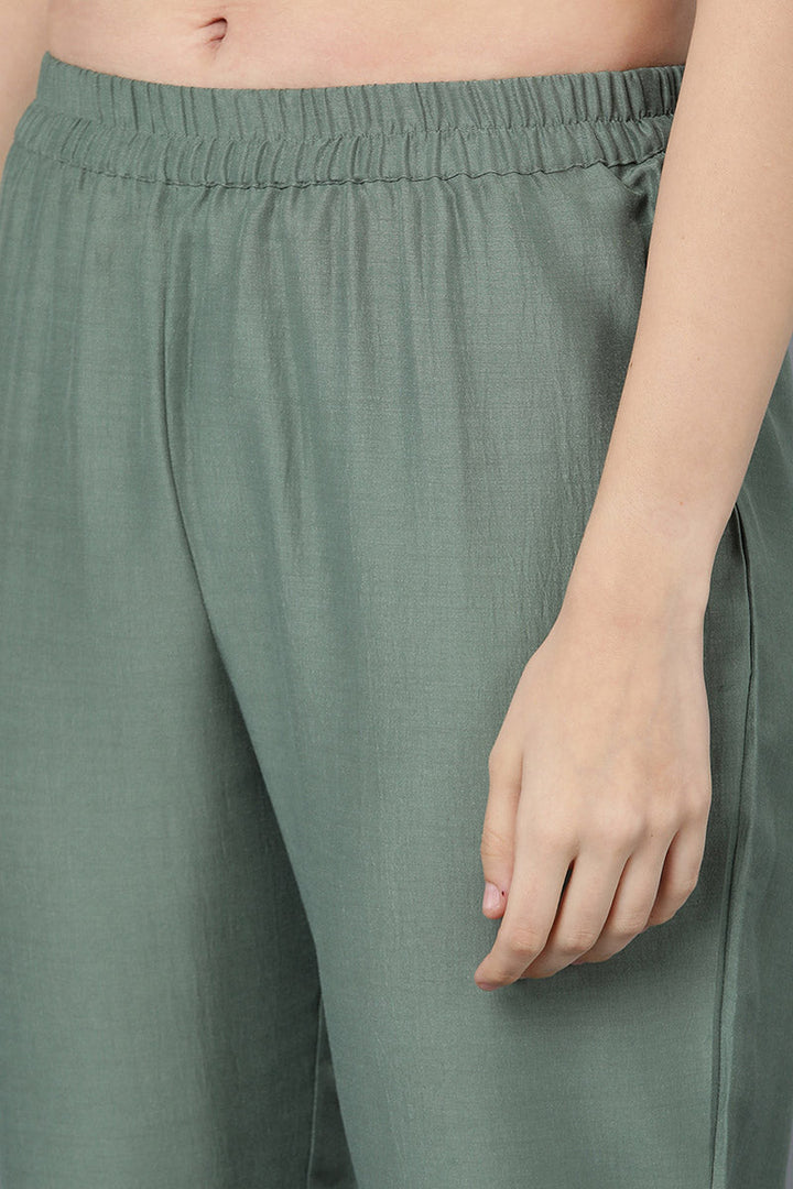 Teal Poly Silk Embroidered Kurta Trousers With Dupatta  | SHOBITAM