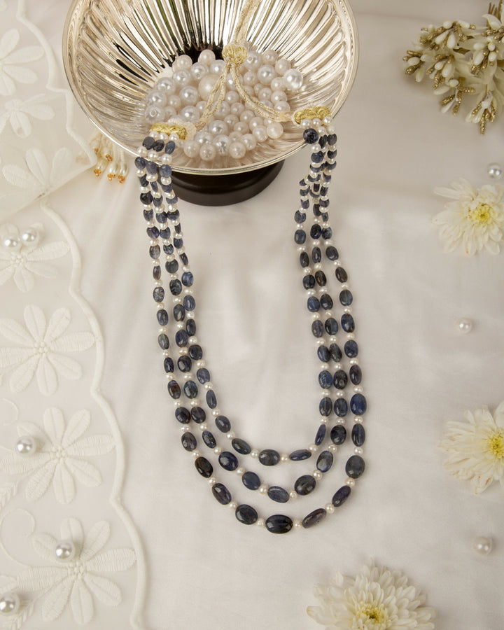 Neel Tara – Tanzanite & Pearl Mala | SHOBITAM