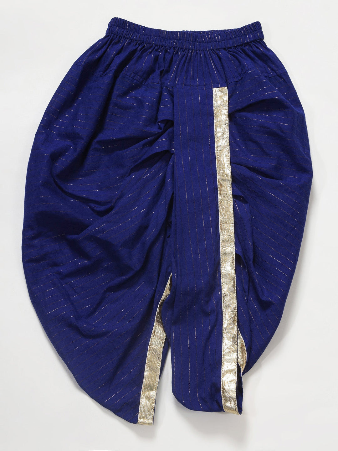 Blue Minimal Zari Embroidery Cotton Kurta Dhoti set | SHOBITAM