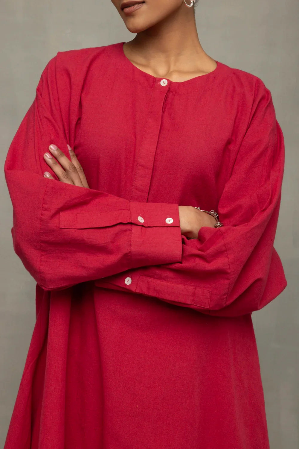 Crimson Pink Kala Cotton Oversized Co-ord Set | SHOBITAM