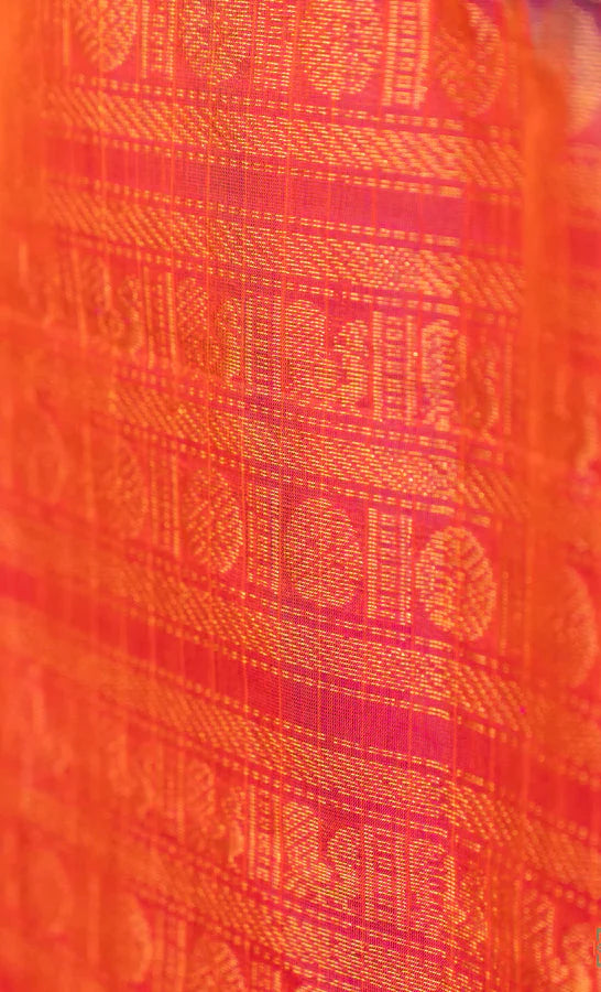 Hunter green With Red Lakshadeepam Kanchi Silk Cotton Saree