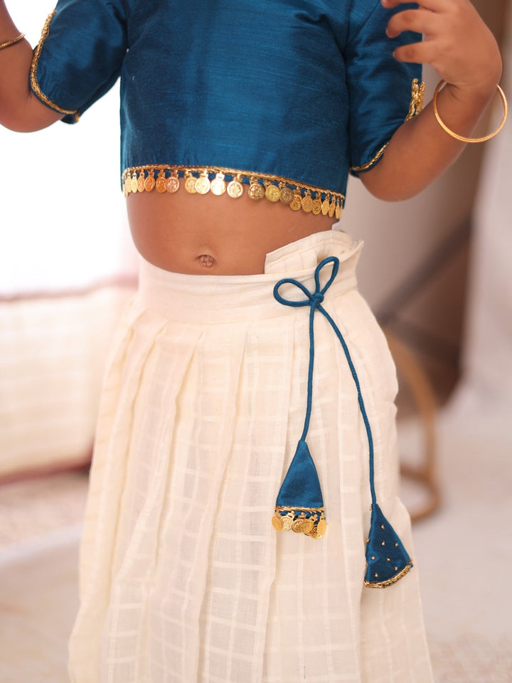 Aabarna Crop top and skirt - Onam Edit Express | SHOBITAM
