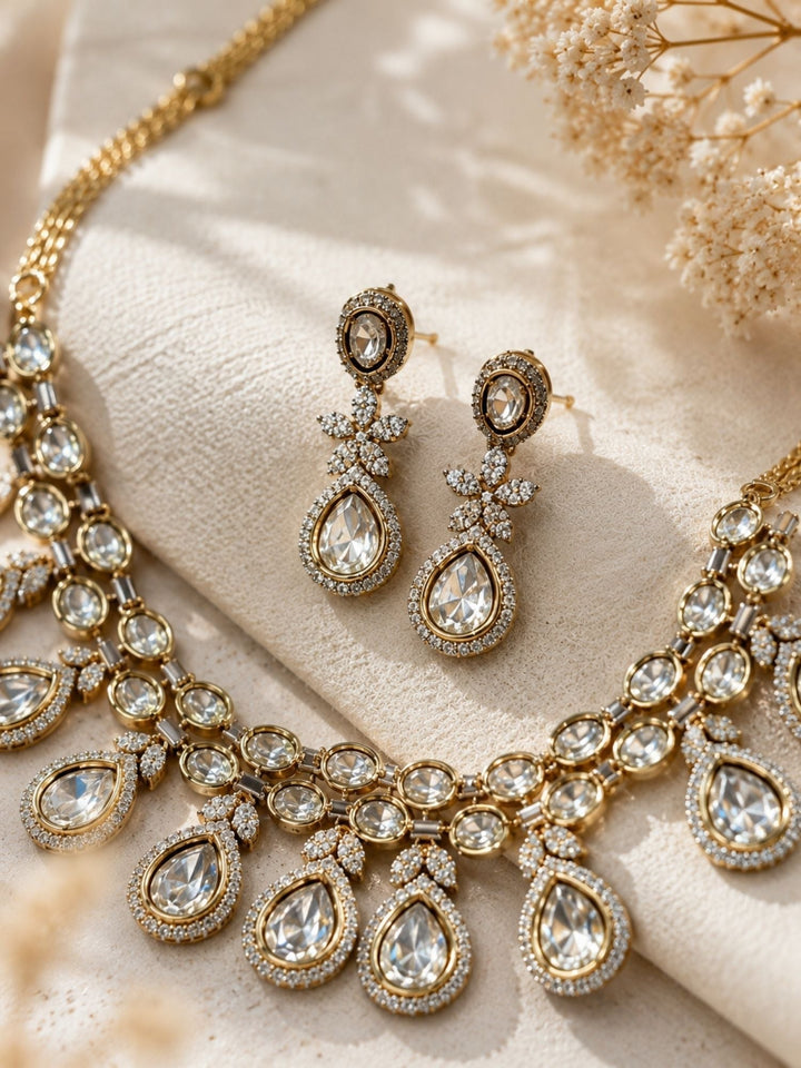 Kundan Necklace Set in Gold Plating – Bridal | SHOBITAM