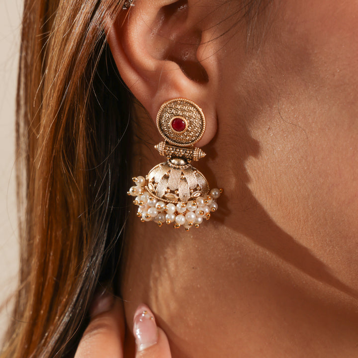 Moonara Royal Pearl Kundan Necklace Set | SHOBITAM