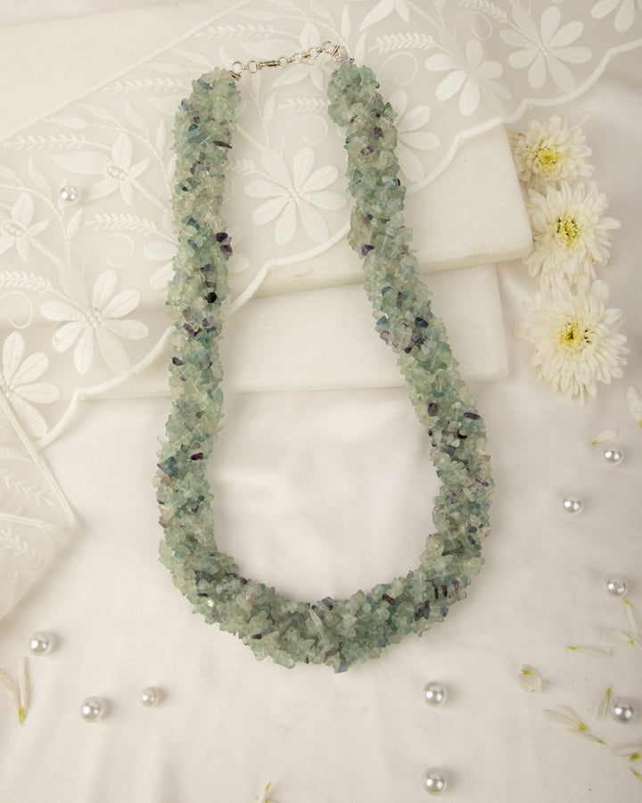 Marakata Mala- Natural Flourite Hand-Braided Mala | SHOBITAM