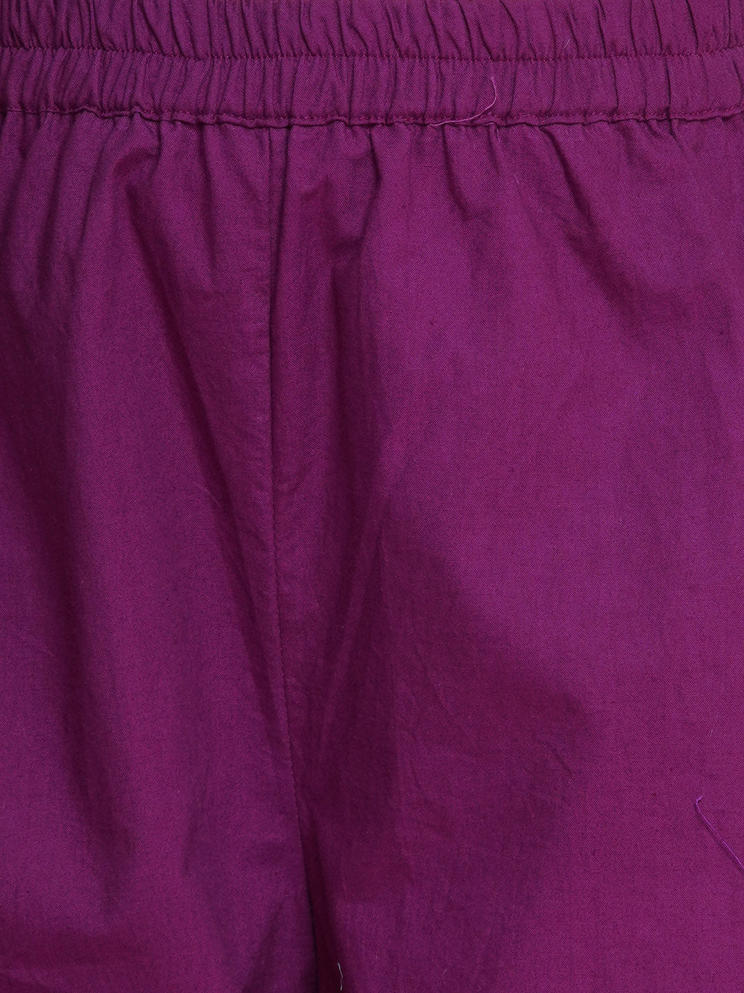 Girls Chanderi Cotton Sleeveless Kurta Frock with Plazzo and Dupatta with Boota, Lace & Tussel work - Royal Purple | SHOBITAM