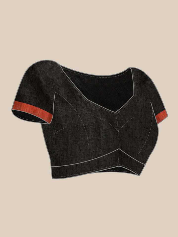 Colorblock Pure Cotton Saree with Blouse piece | SHOBITAM