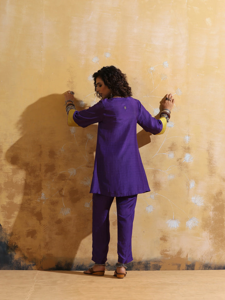 Purple Muslin Silk Co-ord Set | SHOBITAM