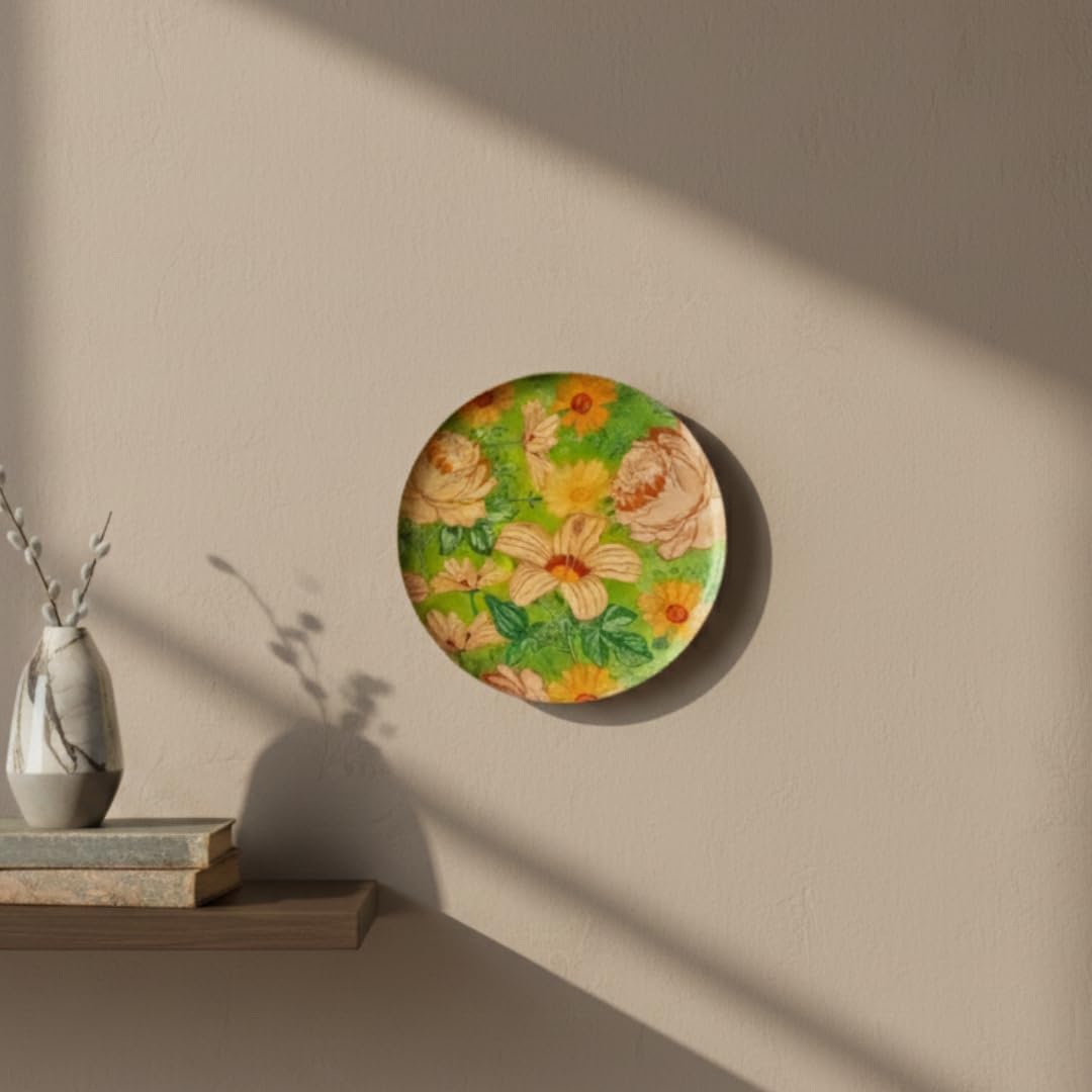 Pastel Blooms Wall Plates-Set of 5