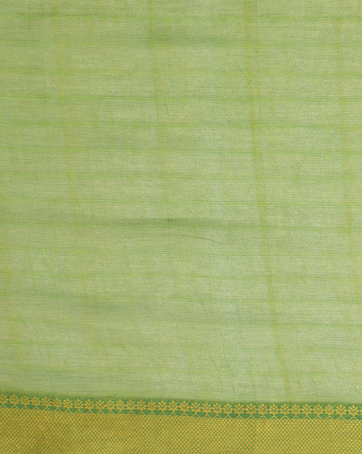 Teal Green Jacquard Cotton Saree | SHOBITAM
