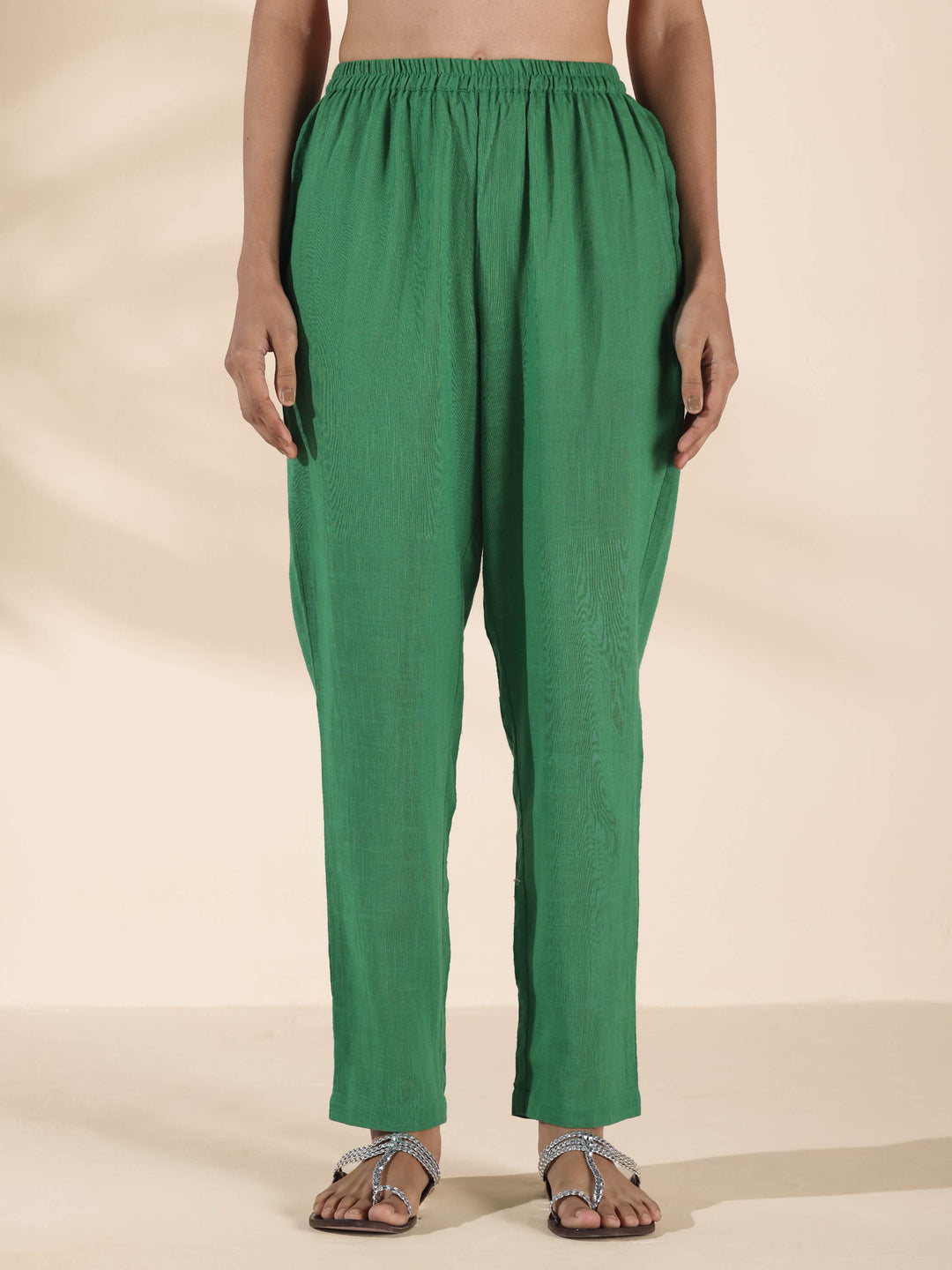 Green Cotton Relaxed Co-ord Set | SHOBITAM