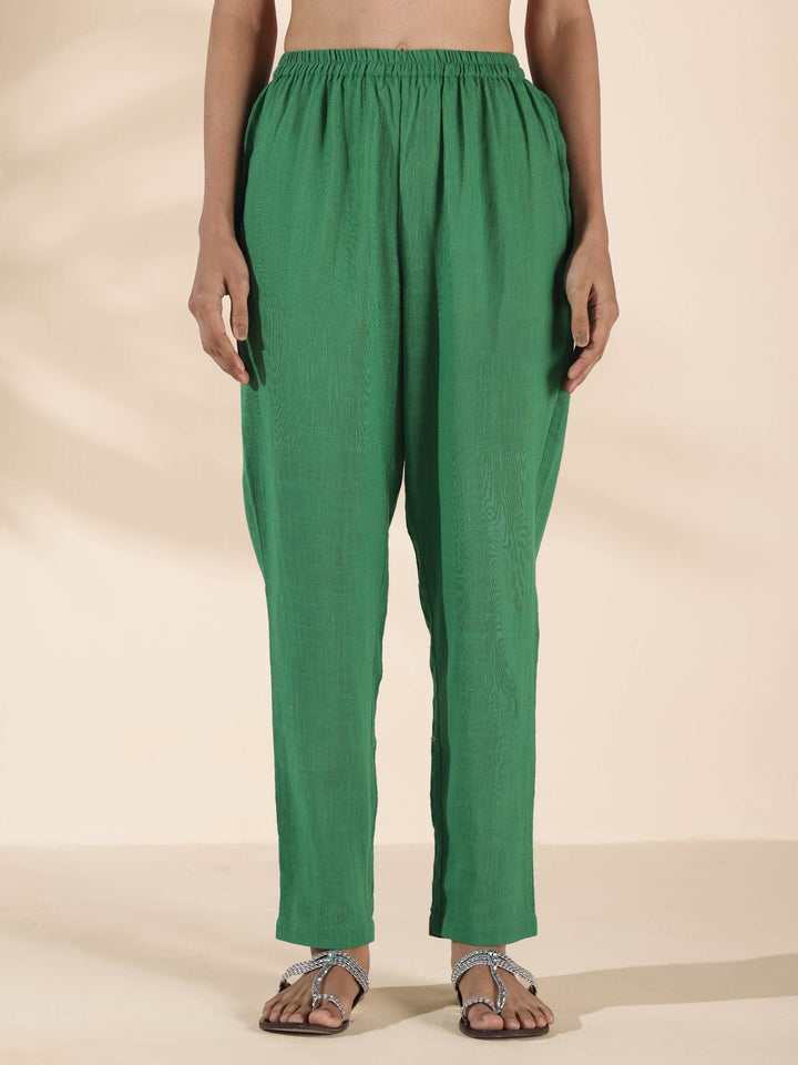 Green Cotton Relaxed Co-ord Set | SHOBITAM
