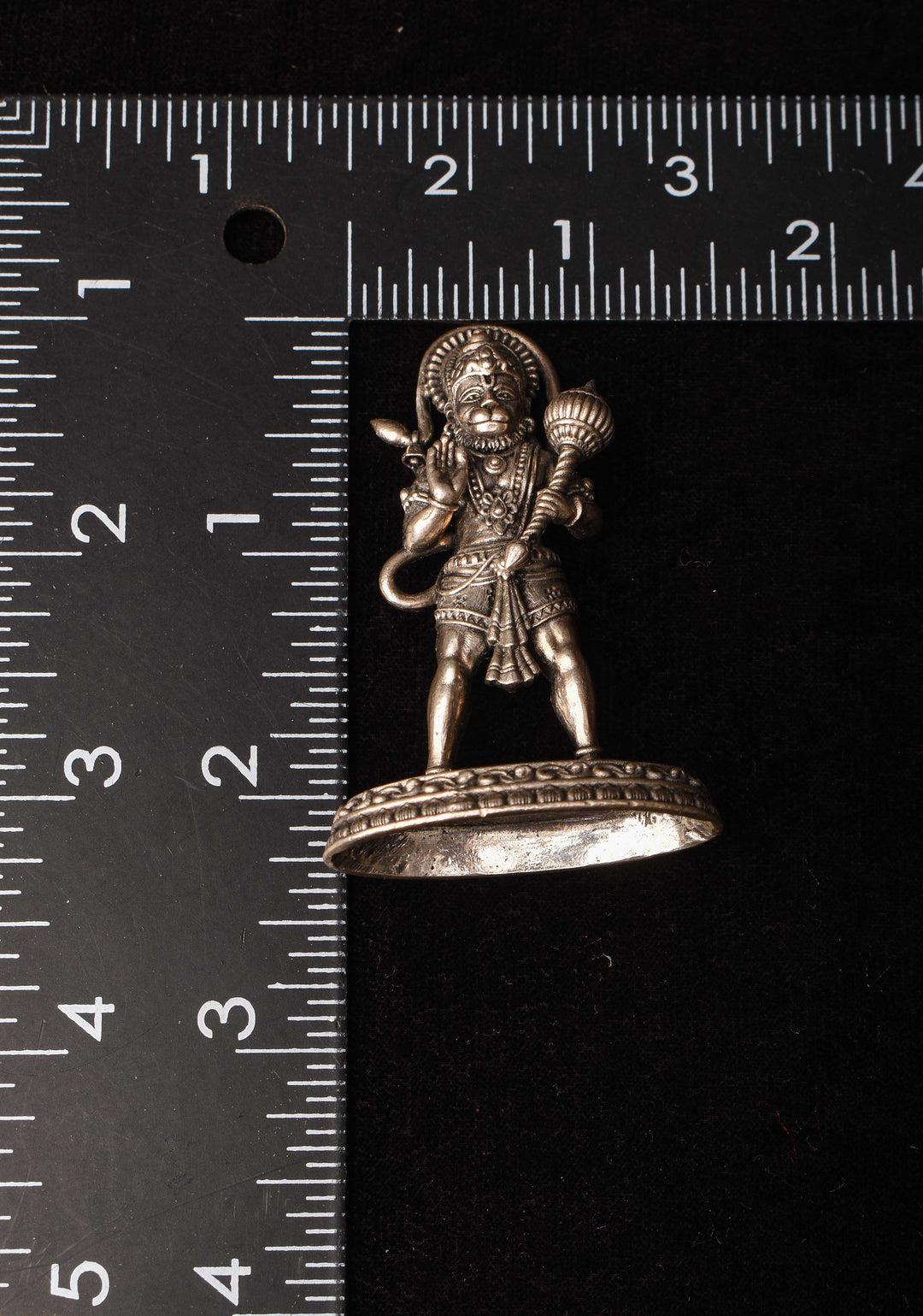 Pure 92.5 silver antique finish Hanuman 2D Idol 2.25"
