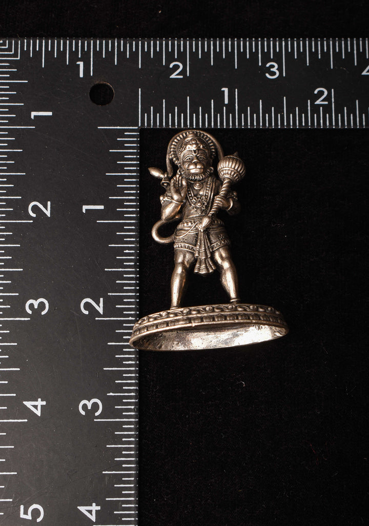 Pure 92.5 silver antique finish Hanuman 2D Idol 2.25"