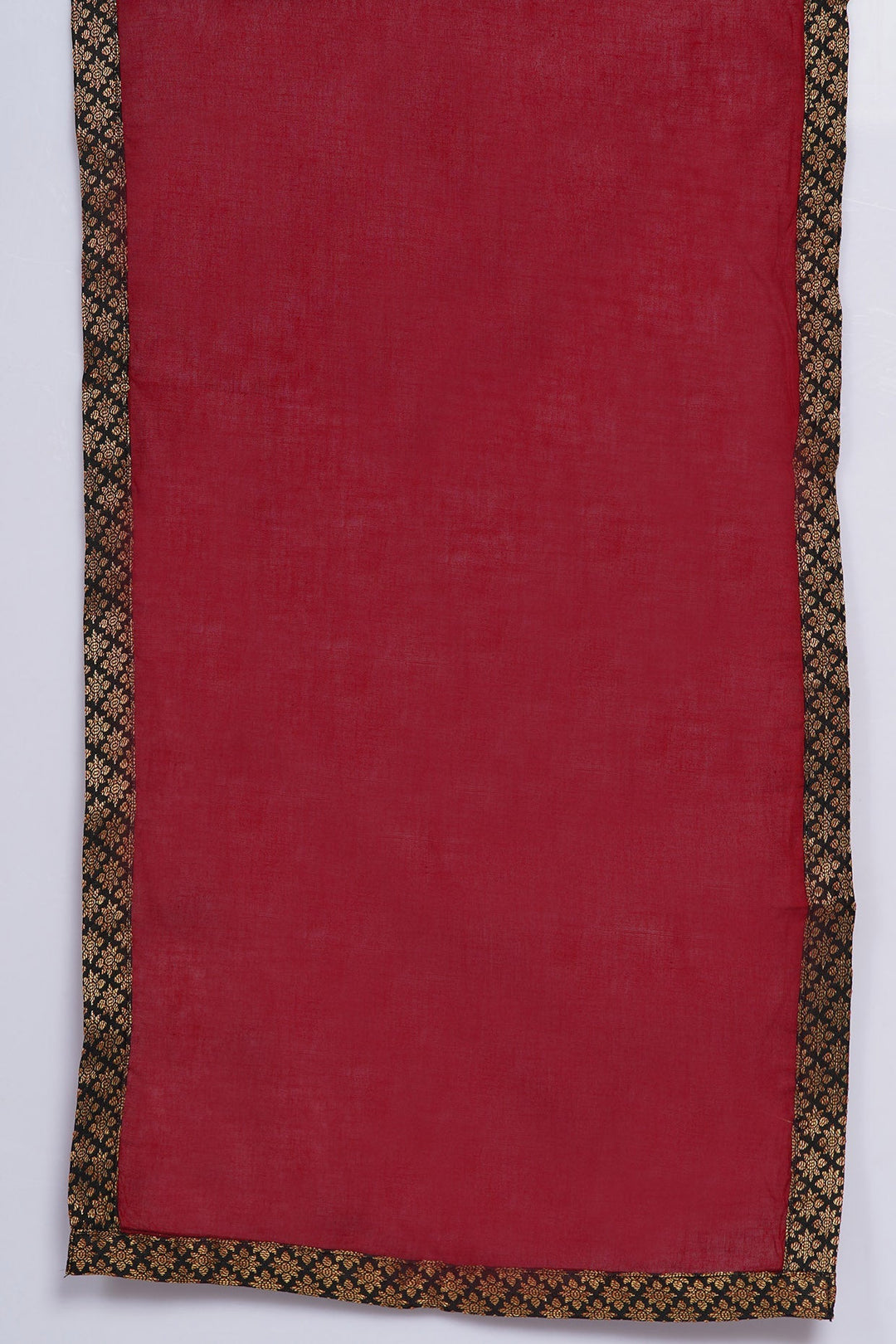 Girls Kantha work Lotus Print Long Maroon Kurta with Black Sharara and Dupatta | SHOBITAM