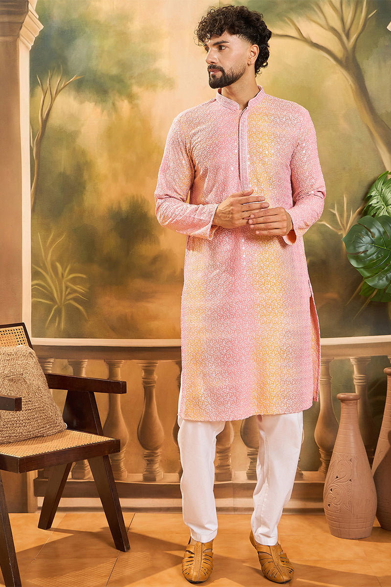 Multi Viscose Rayon Solid Embroidered Straight Kurta | SHOBITAM