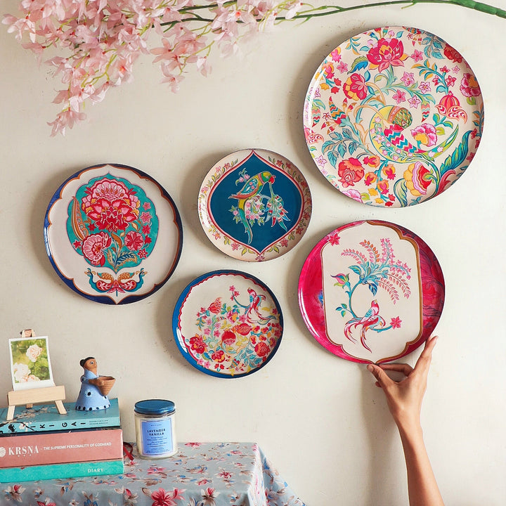 Birds of Paradise Wall Plates- Set of 5