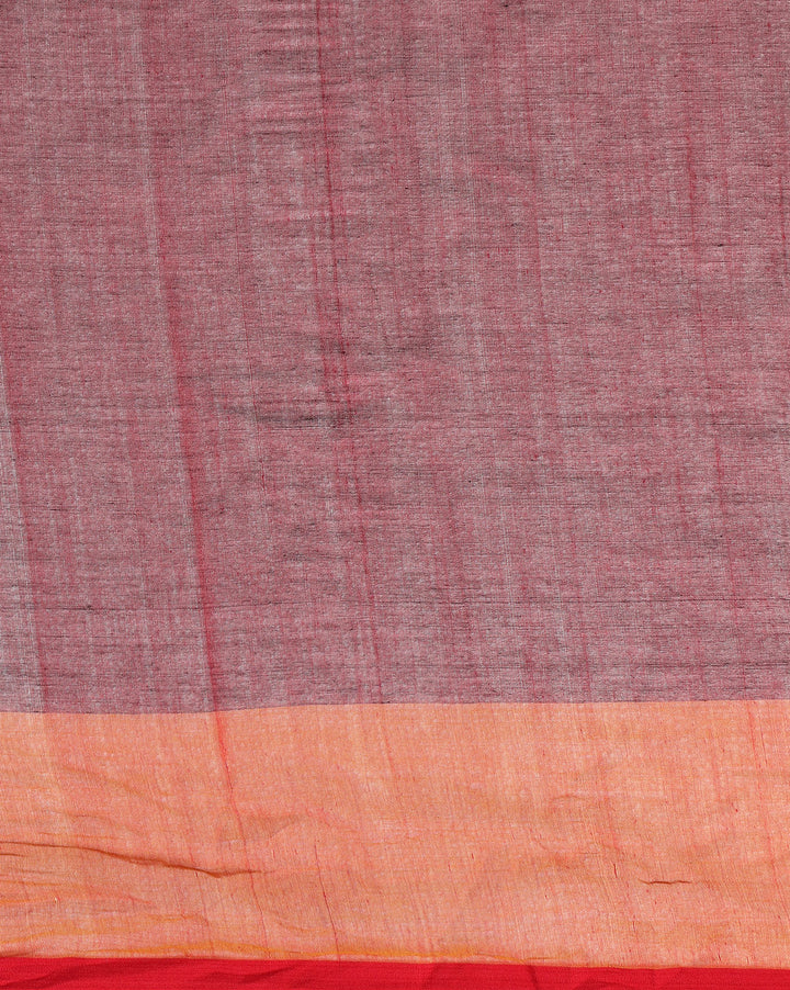 Handloom Colour block Cotton Saree with pompoms | SHOBITAM