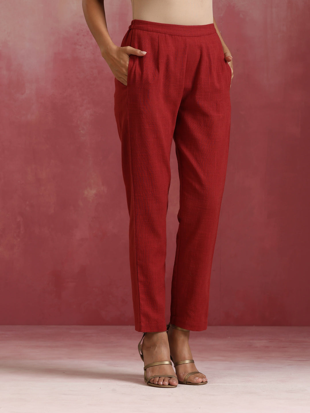 Maroon Cotton Dobby Kurta Set | SHOBITAM