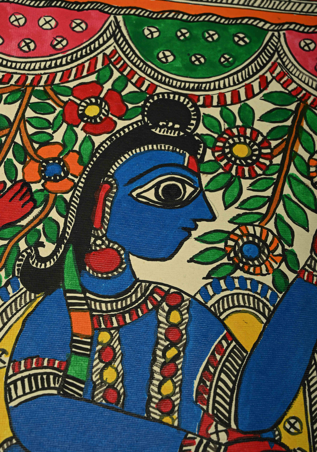 Sita Varmala on Madhubani wall painting, unframed, Unframed,30 x 22 | SHOBITAM