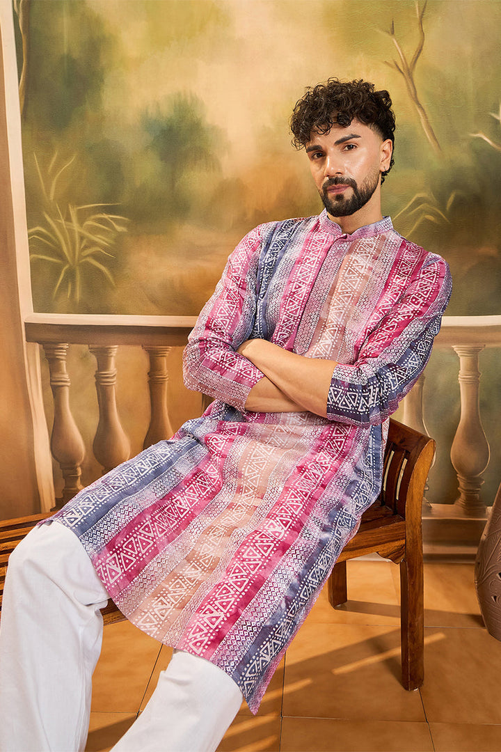 Multi Viscose Rayon Batik Printed Straight Kurta  | SHOBITAM