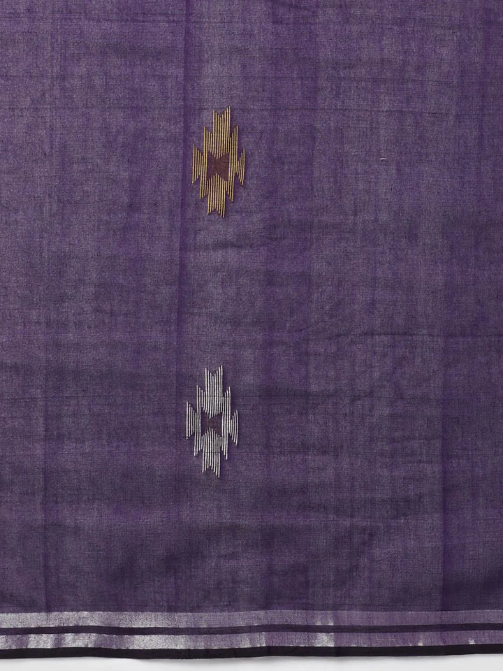 Voilet Handloom Jamdani Cotton Saree