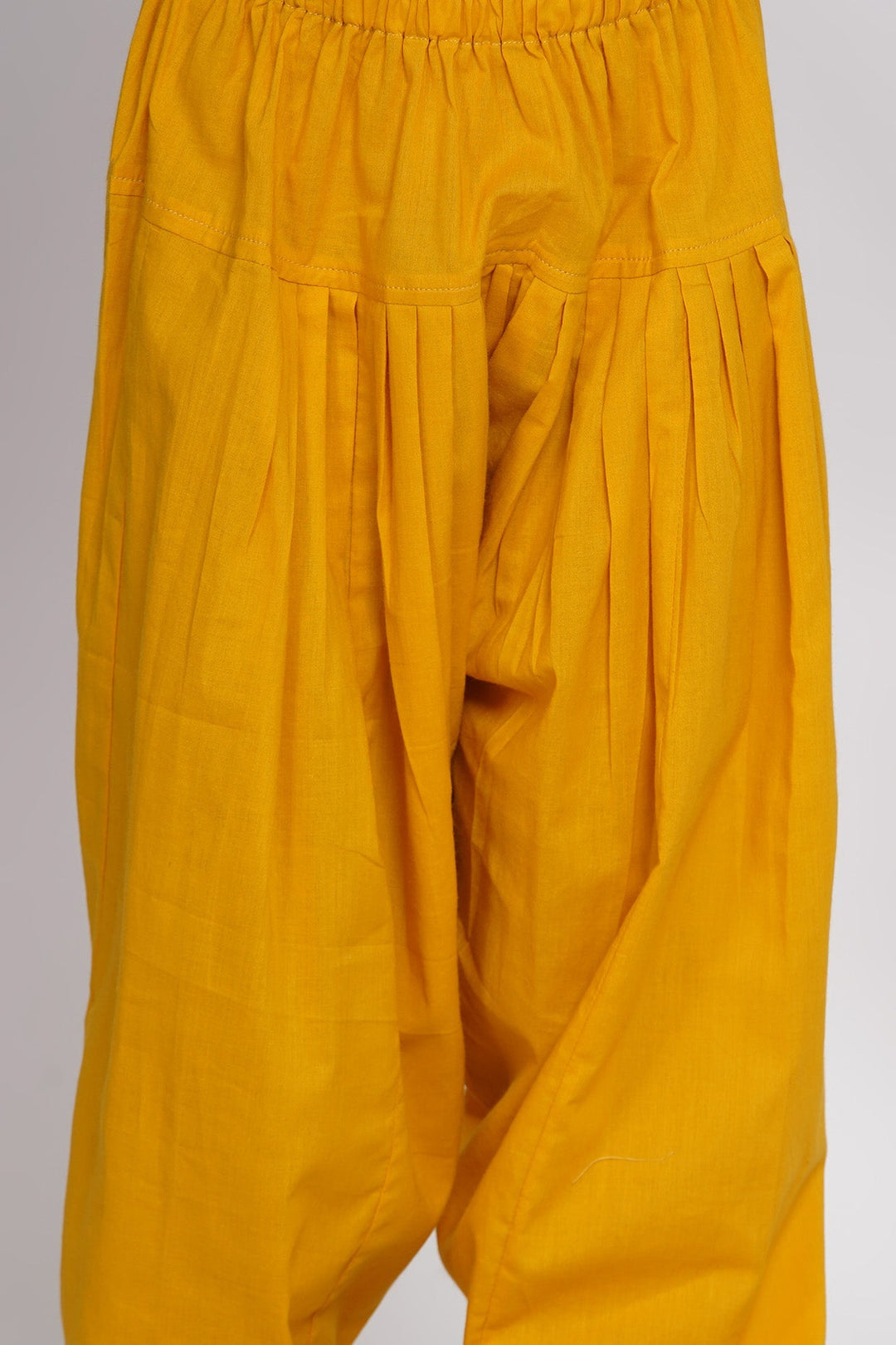 Girls Punjabi Floral work Kurta with Salwar & Dupatta in yellow | SHOBITAM