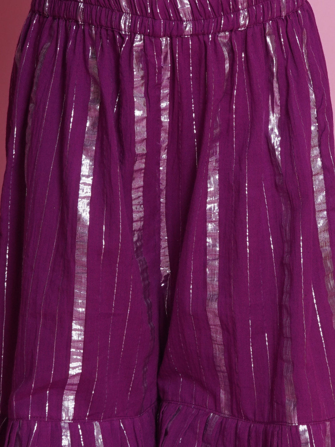 Chand Sitare Anarkarli Kurta Sharara with Dupatta - Purple | SHOBITAM