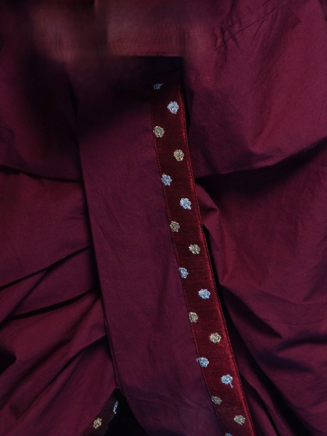 Chand Sitare Sherwani with Golden Buttons and Dhoti - Maroon | SHOBITAM