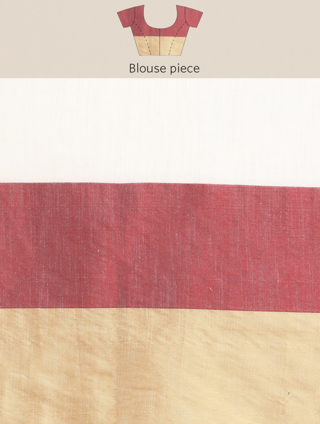 Colorblock Pure Cotton Saree with Blouse piece | SHOBITAM