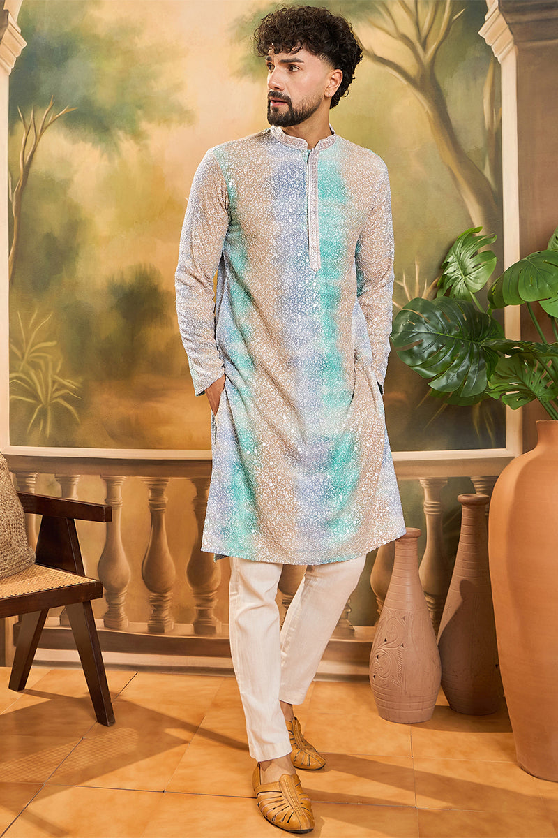 Multi Viscose Rayon Solid Embroidered Straight Kurta | SHOBITAM