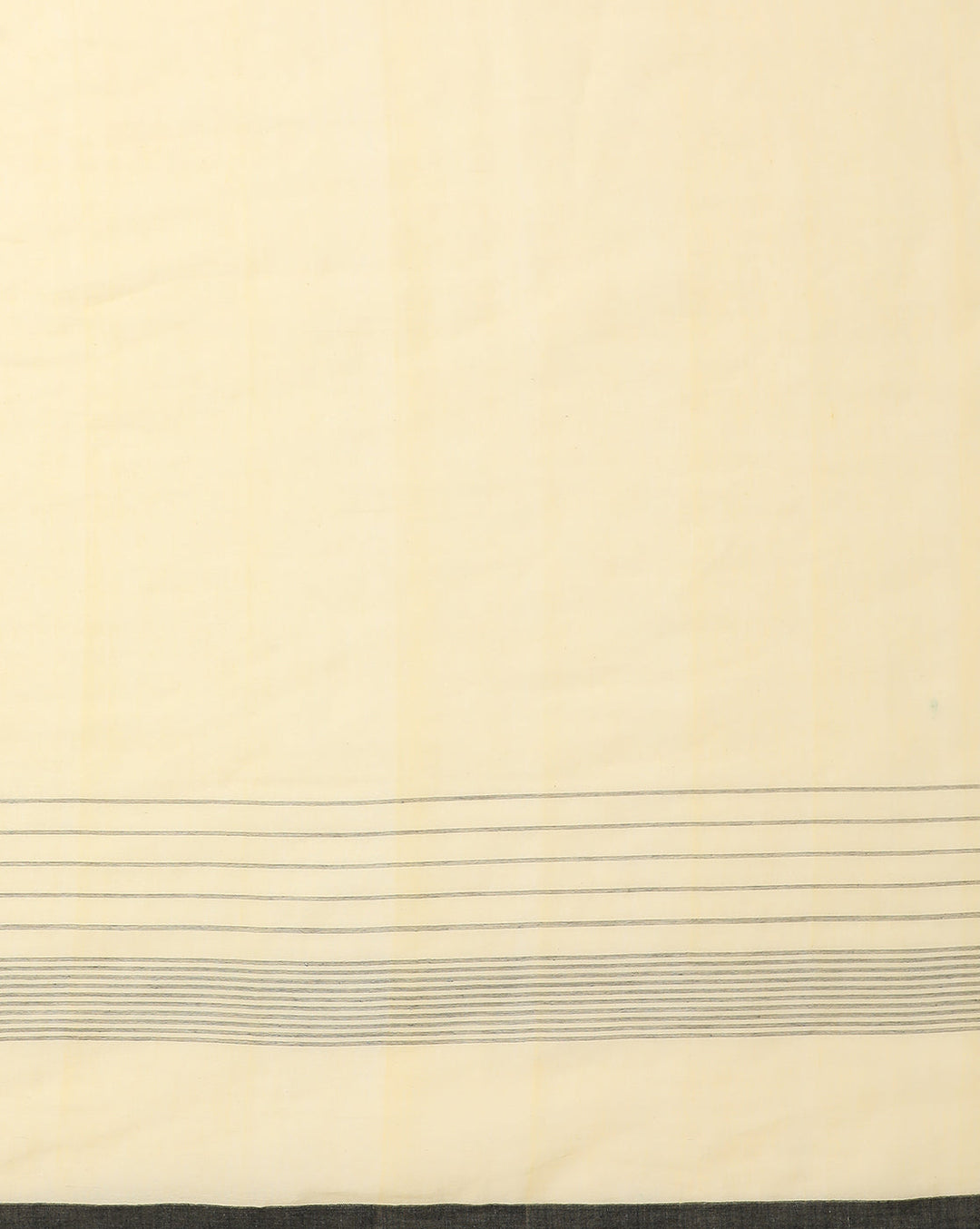 Yellow Cream Colour Block Cotton Saree with pompoms No Blouse Piece | SHOBITAM