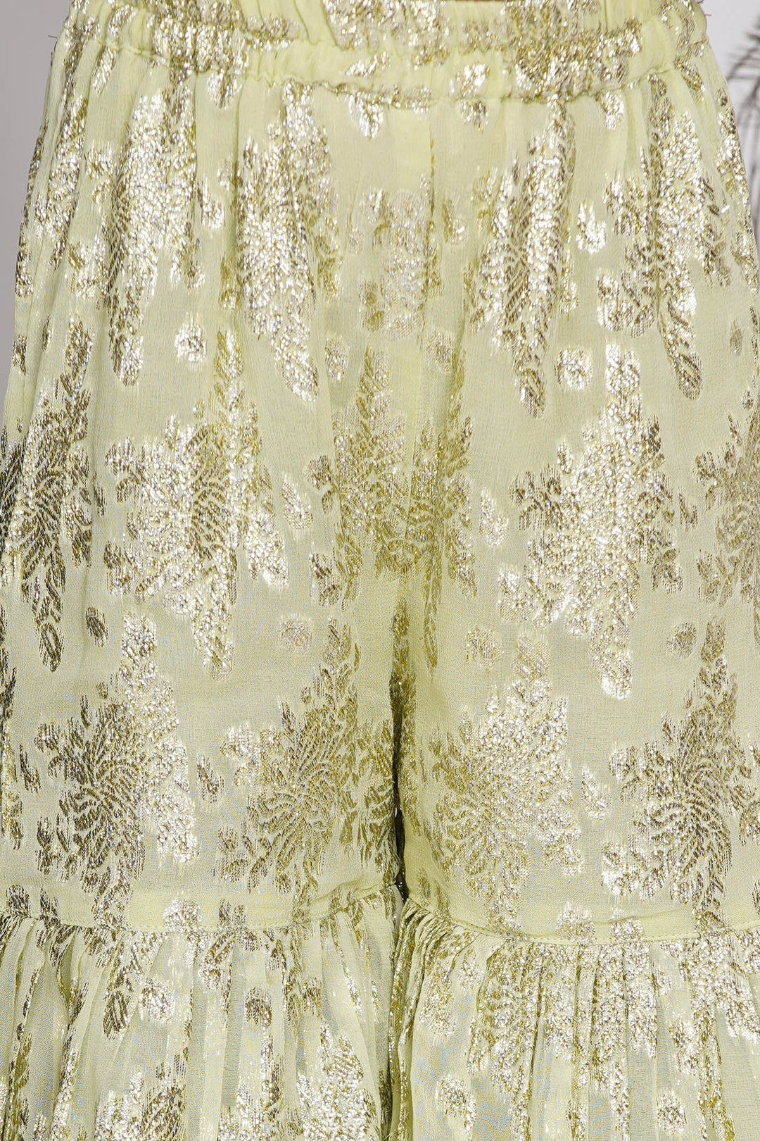 Girl Banarsi Lacework Kurta with Sharara and Dupatta | SHOBITAM