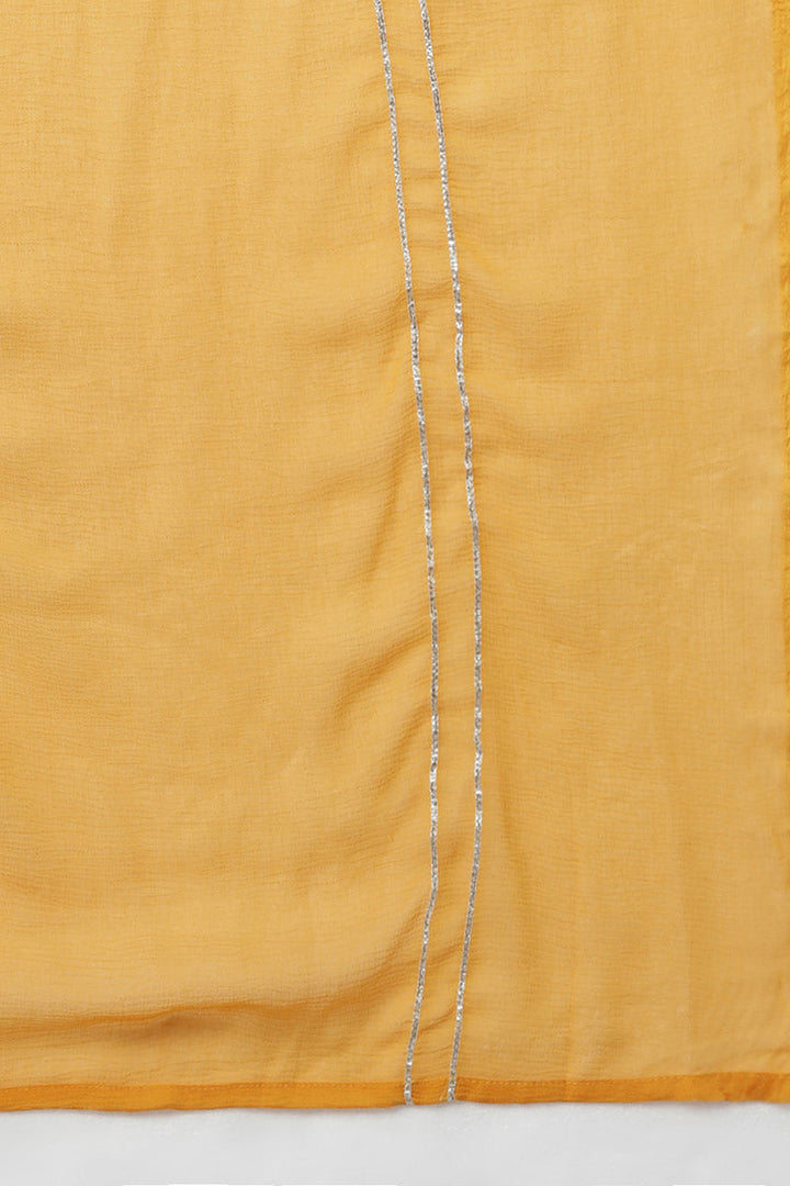 Mustard Poly Silk Flared Suit Set | SHOBITAM