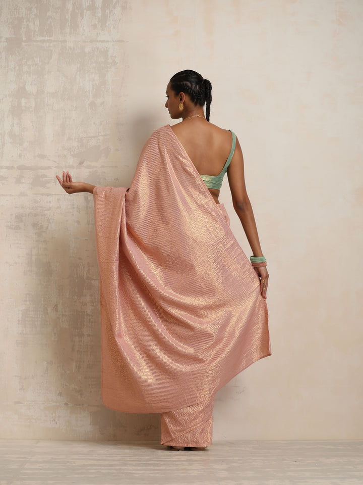 Pink Gold Lurex Saree | SHOBITAM