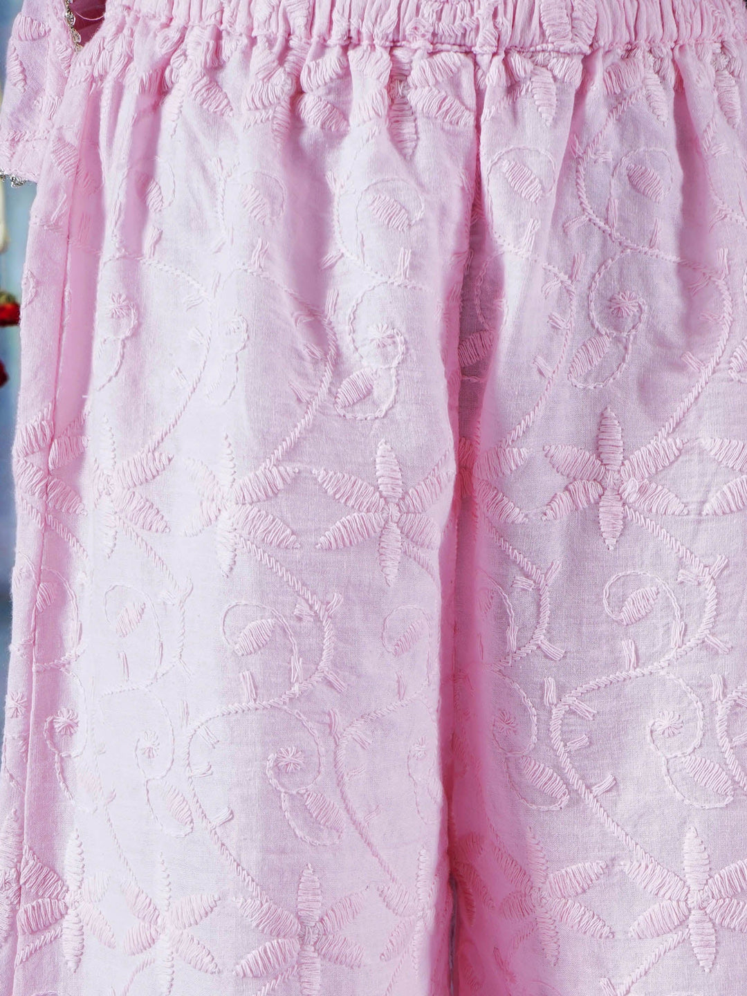 Diyara Floral Emboridery Kurta Plazzo Set - Pink | SHOBITAM
