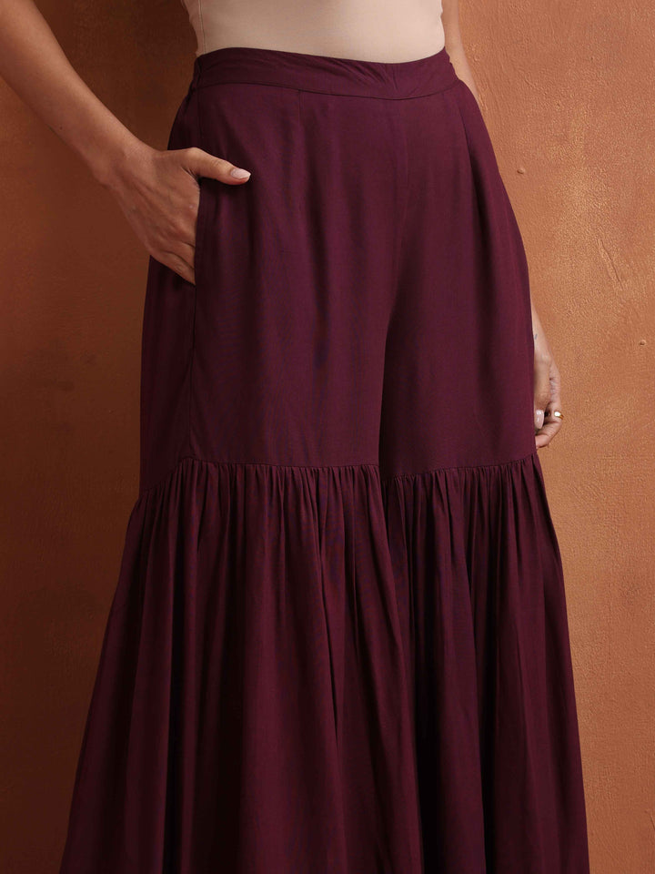 Purple Floral Print Sharara Set | SHOBITAM