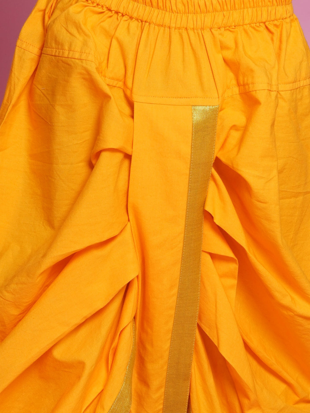 Choti Buti Floral Bundi Jacket with Dhoti Kurta - Yellow | SHOBITAM