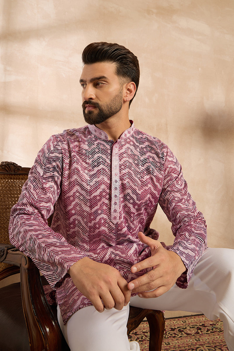 Maroon Silk Blend Solid Embroidered Straight Kurta | SHOBITAM