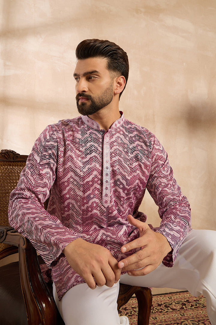 Maroon Silk Blend Solid Embroidered Straight Kurta | SHOBITAM