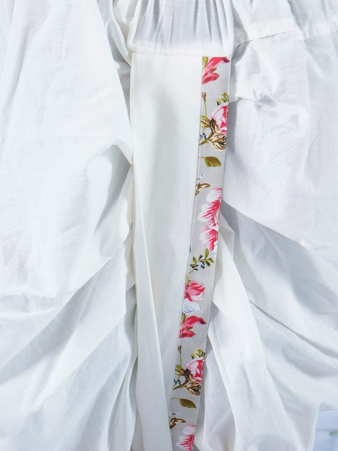 Boys Cotton Full Sleeves Kurta Dhoti with Garden Rose Print and Pearl Buttons - Antique Green  | SHOBITAM