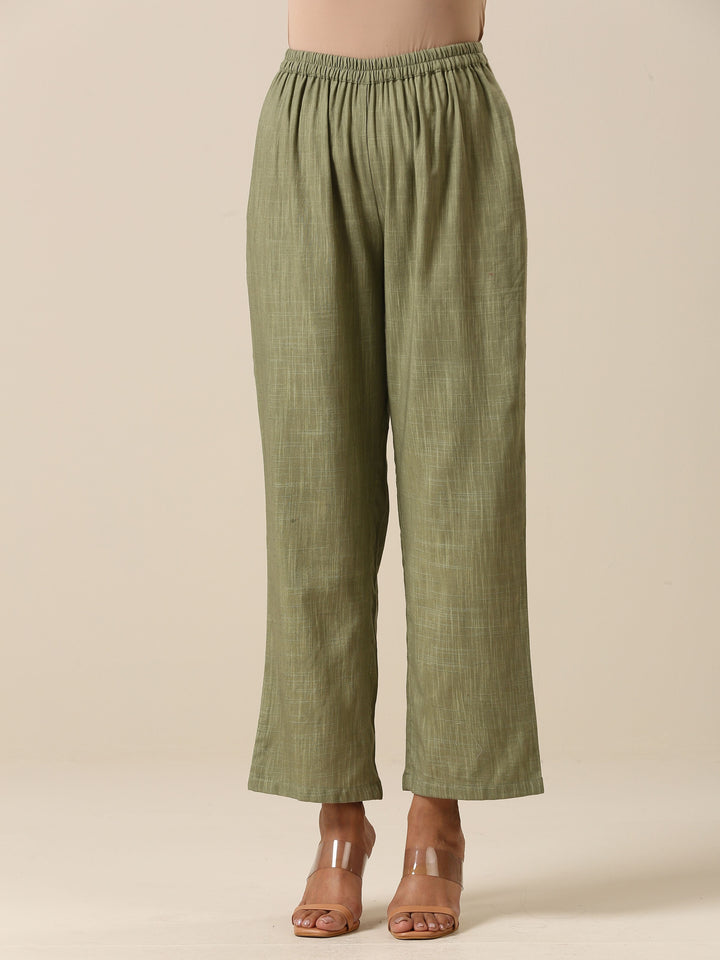 Sage Slub Textured Short Co-Ord Set | SHOBITAM