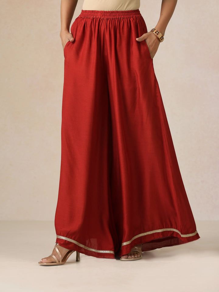 Red Light Green Print Viscose Kurta Sharara Set| SHOBITAM