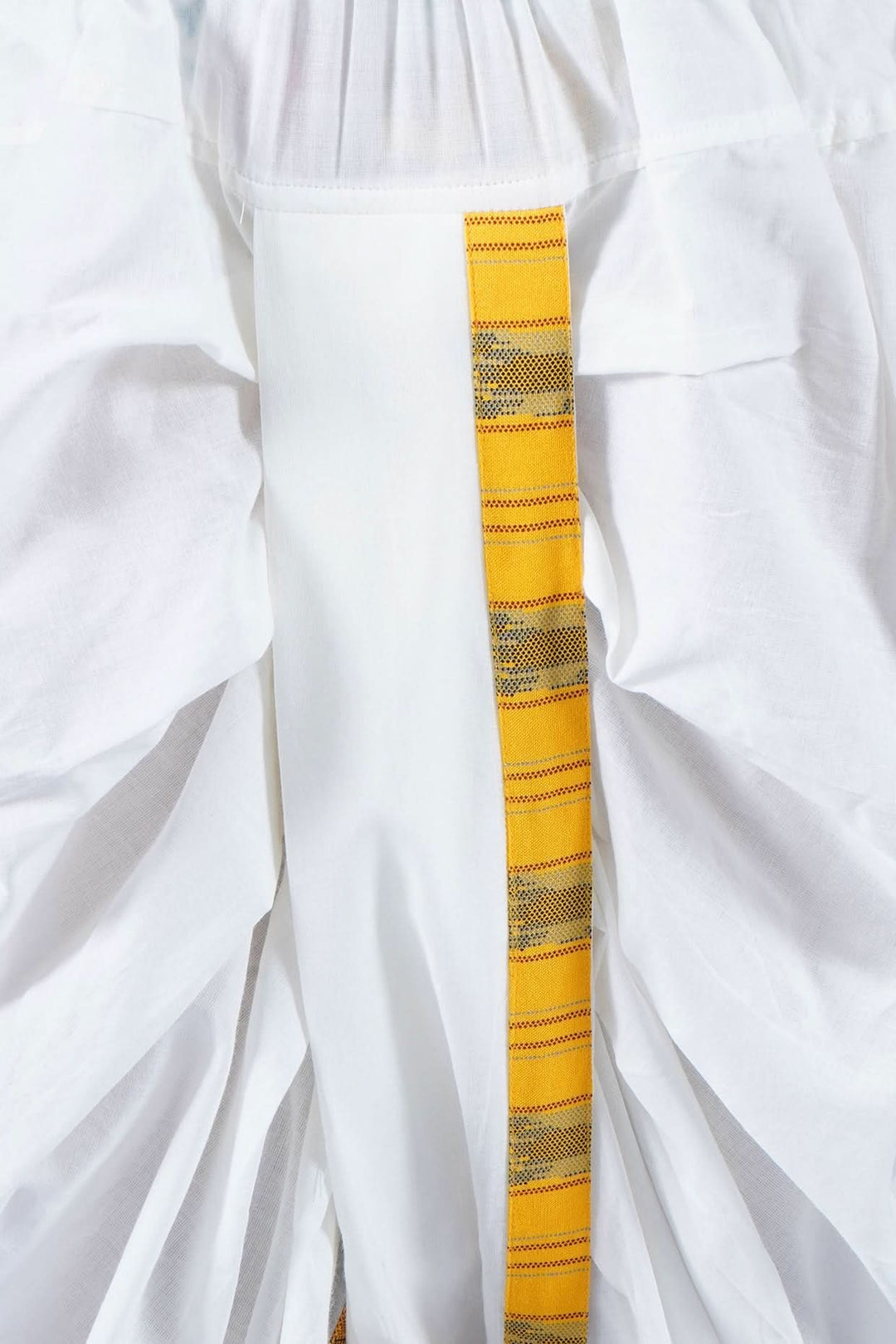Boys Cotton Full Sleeves Ikat Kurta with Dhoti and Pearl Buttons - Yellow | SHOBITAM