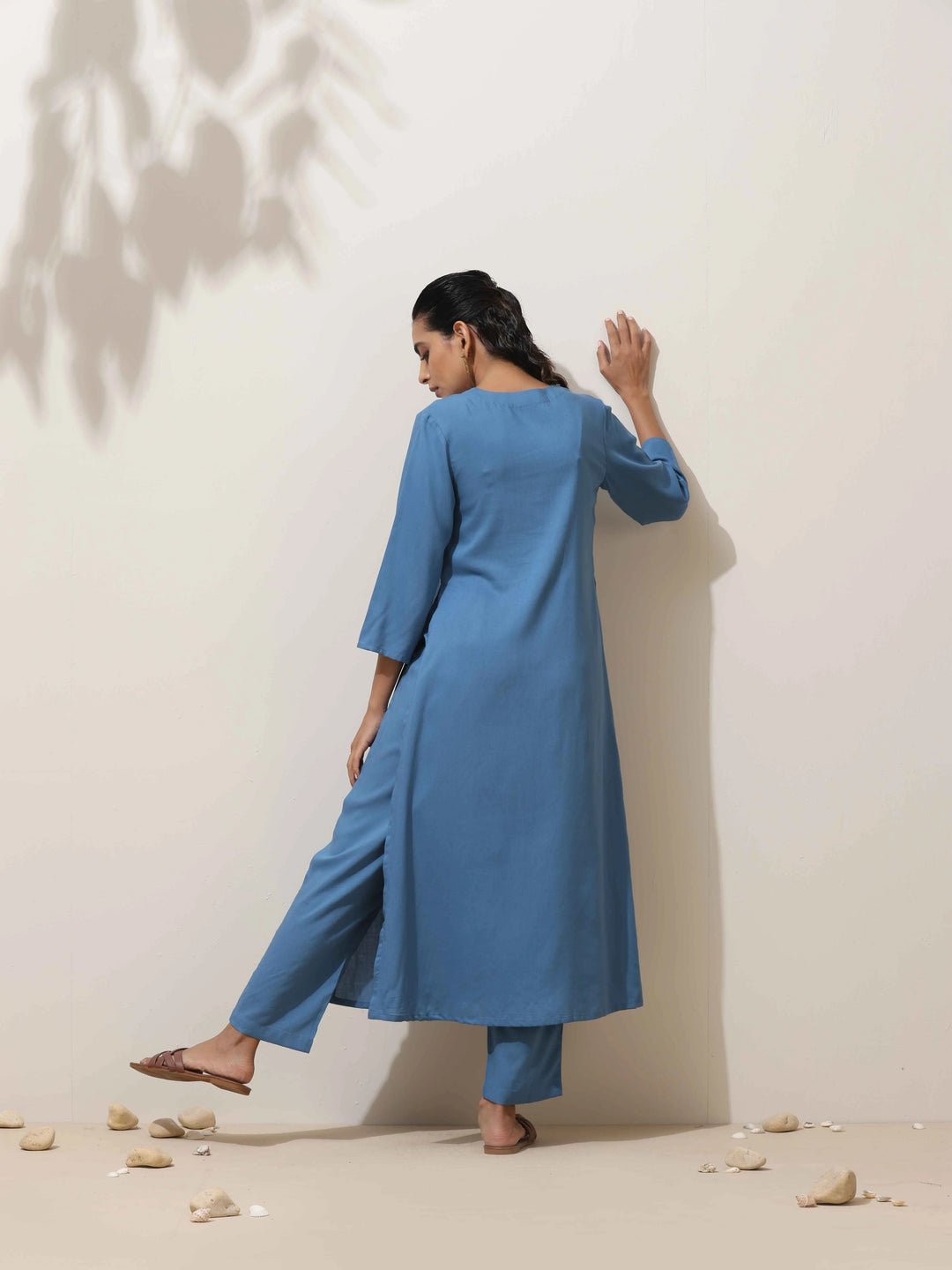 Blue Viscose Kurta Pant Set | SHOBITAM