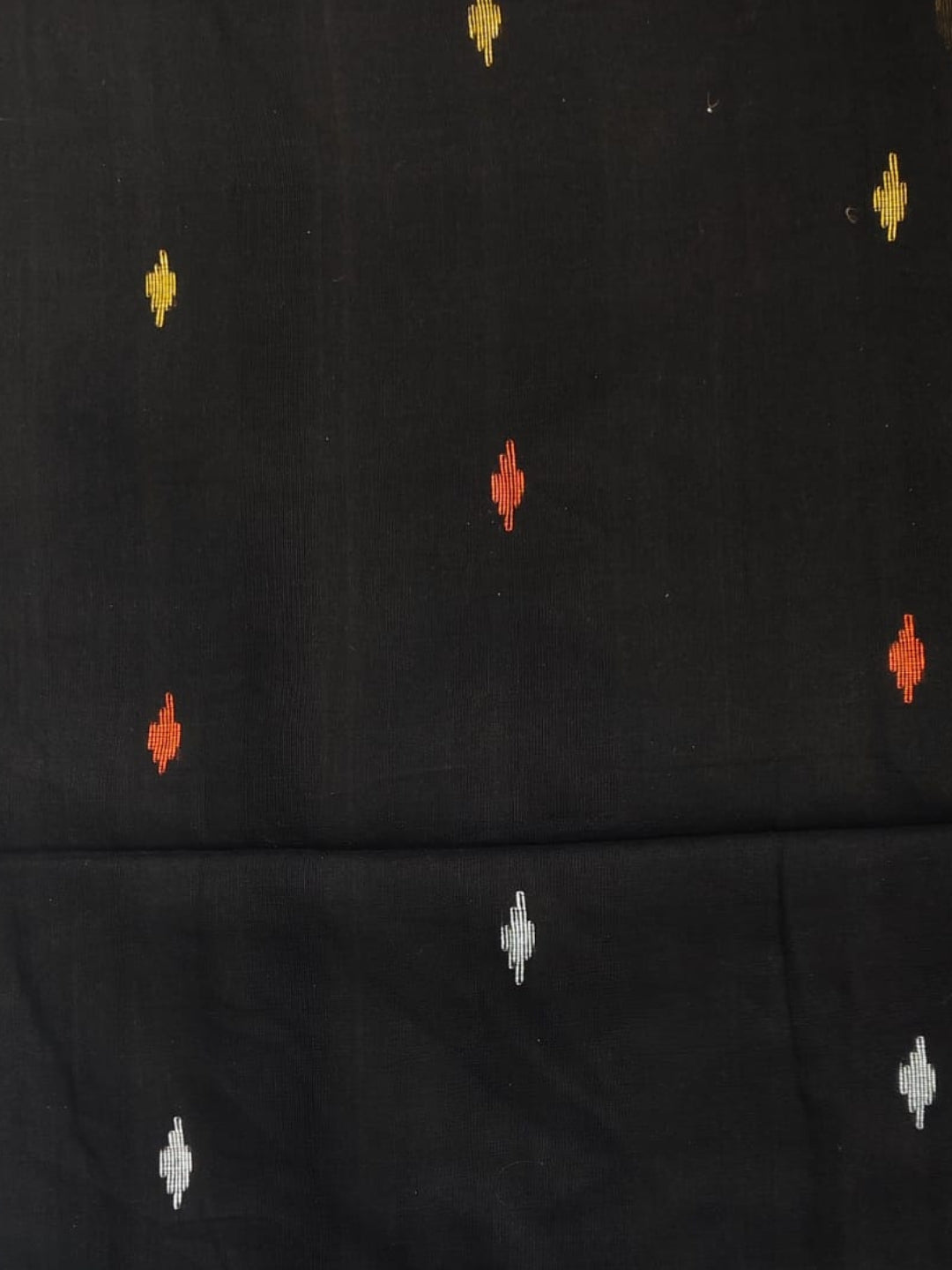 Black Handloom Jamdani Cotton Saree | SHOBITAM