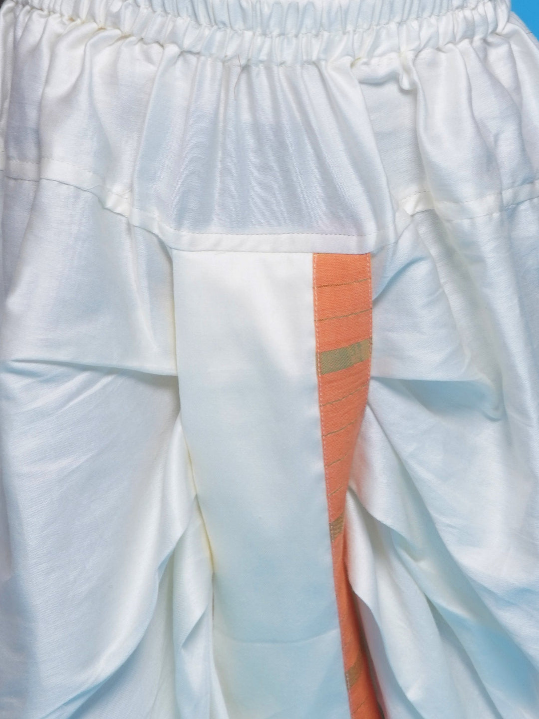 Narangi Kurta Dhoti with Golden Strips - Orange | SHOBITAM