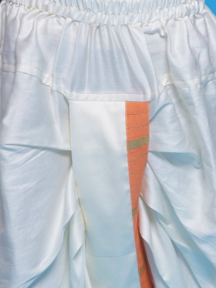 Narangi Kurta Dhoti with Golden Strips - Orange | SHOBITAM