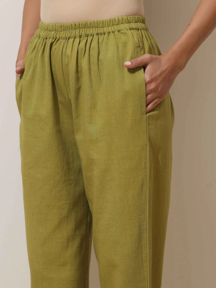 Brown Cotton Linen Kurta Pant Set | SHOBITAM